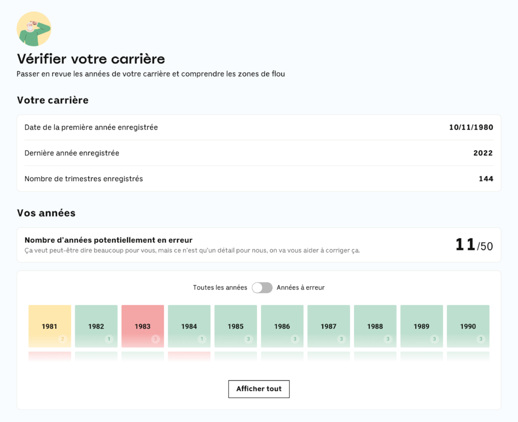 Vérifier votre carrière Vérifier votre carrière