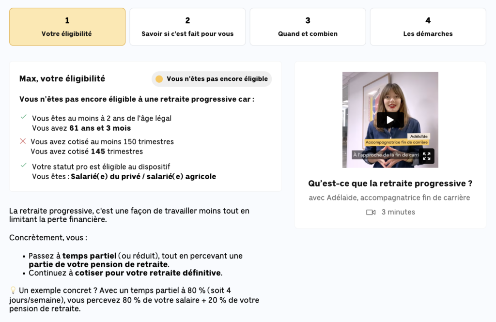 Vérifier votre éligibilité à la retraite progressive Vérifier votre éligibilité à la retraite progressive